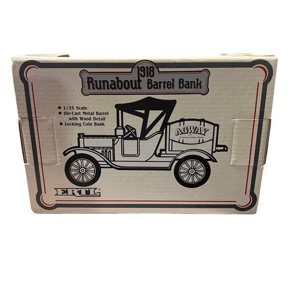 ERTL 1918 Roundabout Barrel Bank Die Cast Metal 1991 Locking Coin‎ Bank - Picture 4 of 4